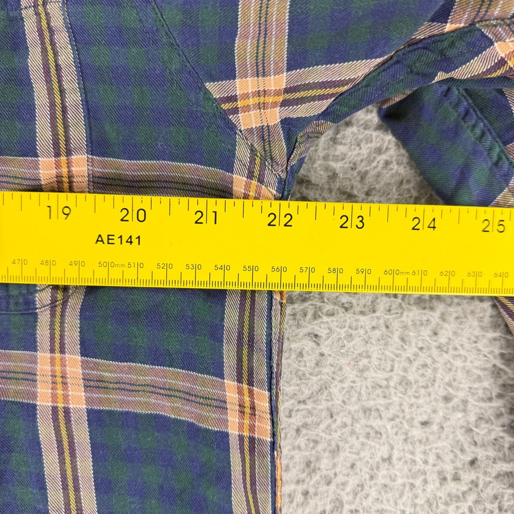 Eddie Bauer Button Down‎ Shirt Mens Medium Blue Plaid Long Sleeve Cotton Vintage - Picture 5 of 14